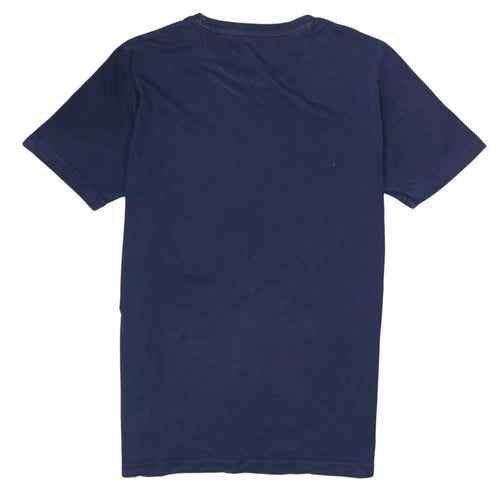 Puma Men's Blue Graphic Print Crew Neck Cotton T-Shirt Size M