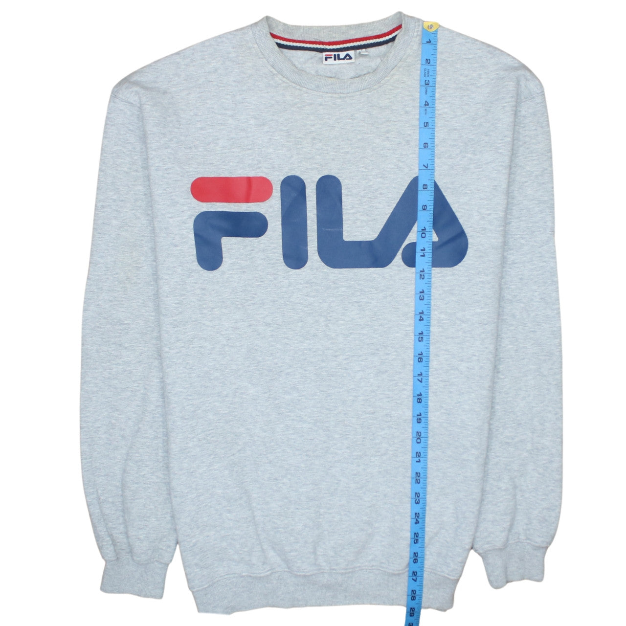 Fila Men's Grey Pullover Sweatshirt M Crew Neck Logo Sportswear