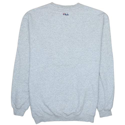 Fila Men's Grey Pullover Sweatshirt M Crew Neck Logo Sportswear