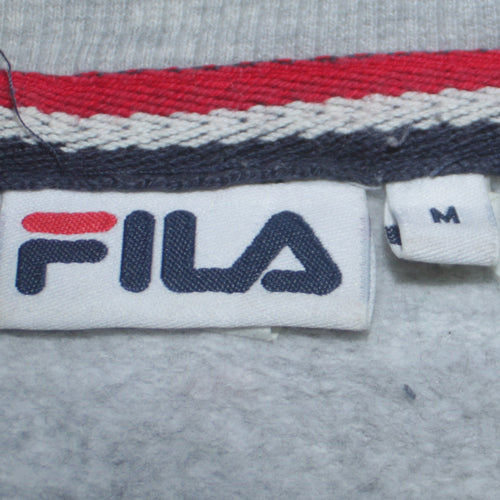 Fila Men's Grey Pullover Sweatshirt M Crew Neck Logo Sportswear