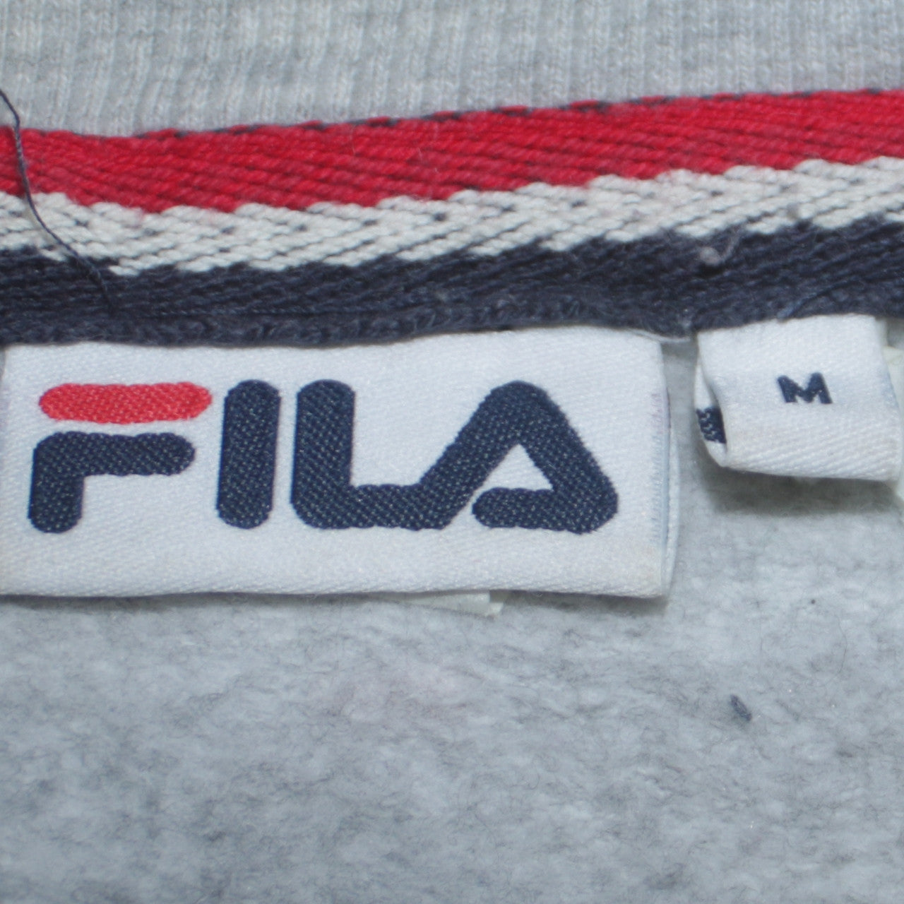 Fila Men's Grey Pullover Sweatshirt M Crew Neck Logo Sportswear
