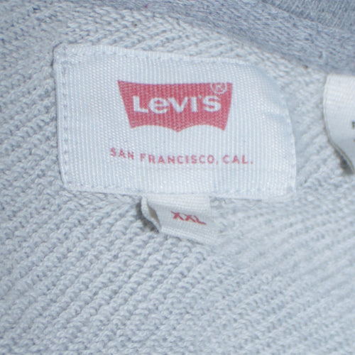 Levi's Men's Grey 2XL Pullover Hoodie Graphic Logo Sweatshirt
