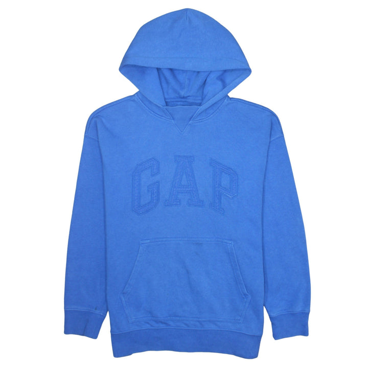 GAP Boys Blue Pullover Hoodie 14-15 Years Fleece Cotton Logo Sweatshirt