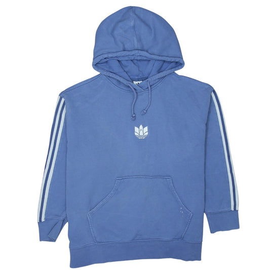 Adidas Women Blue Pullover Hoodie Size 18 Logo Hooded Sweatshirt