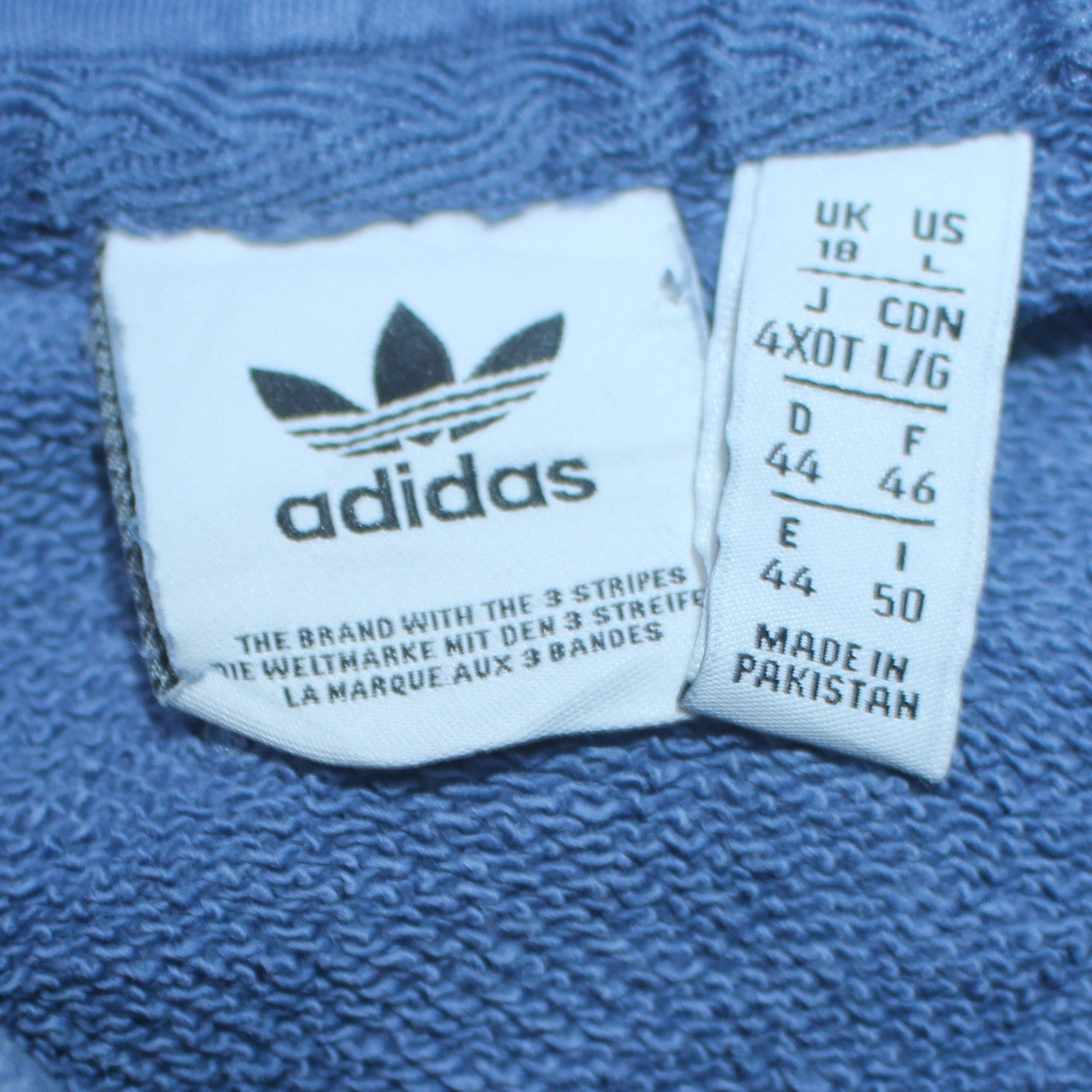 Adidas Women Blue Pullover Hoodie Size 18 Logo Hooded Sweatshirt