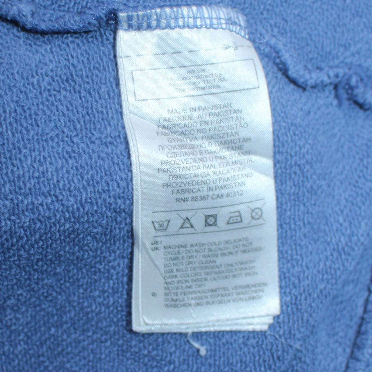 Adidas Women Blue Pullover Hoodie Size 18 Logo Hooded Sweatshirt
