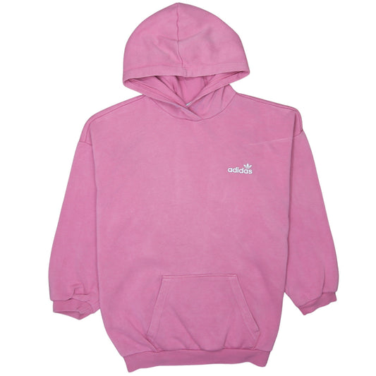 Adidas Womens Pink Pullover Hoodie Size 14 Cotton Fleece Sweatshirt