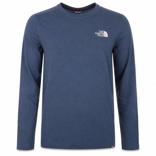 The North Face Men's Blue Long Sleeve Crew Neck Cotton T-Shirt XS