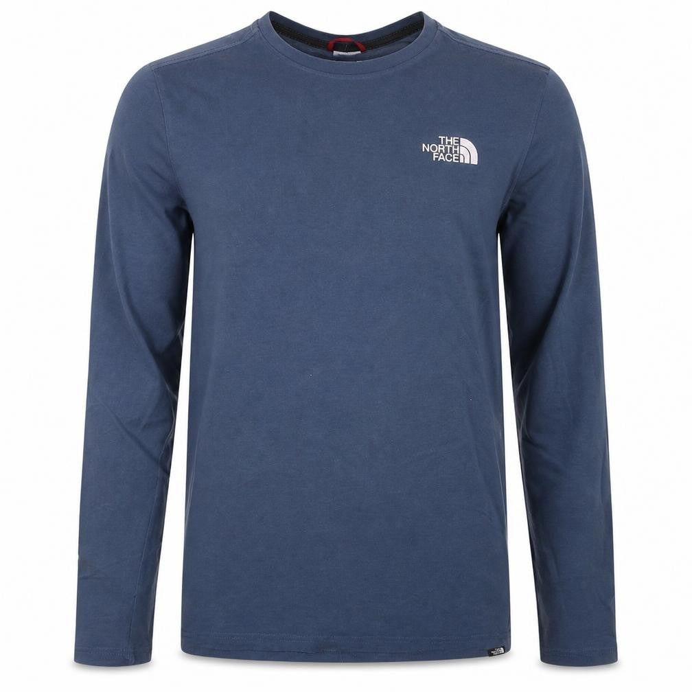 The North Face Men's Blue Long Sleeve Crew Neck Cotton T-Shirt XS