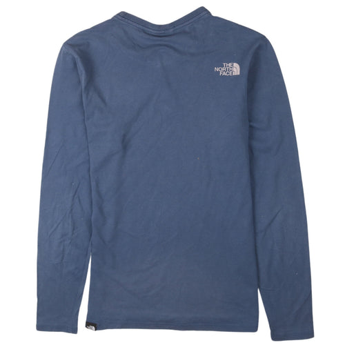 The North Face Men's Blue Long Sleeve Crew Neck Cotton T-Shirt XS