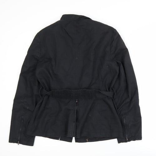 Dalia Collection Women's Black Belted Cotton Jacket Size 8