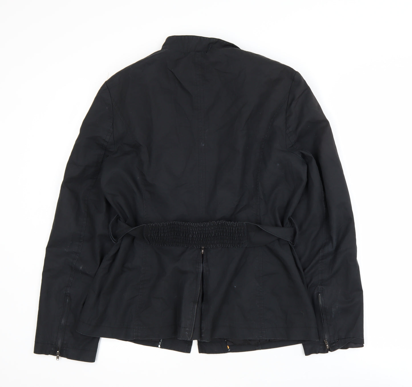 Dalia Collection Women's Black Belted Cotton Jacket Size 8