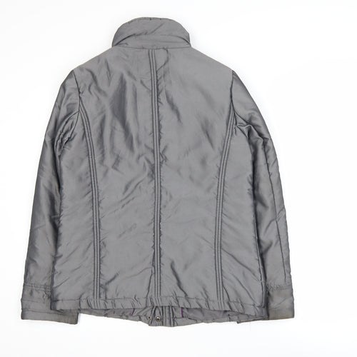 Maine New England Women’s Grey Puffer Jacket Size 10 Regular Zip