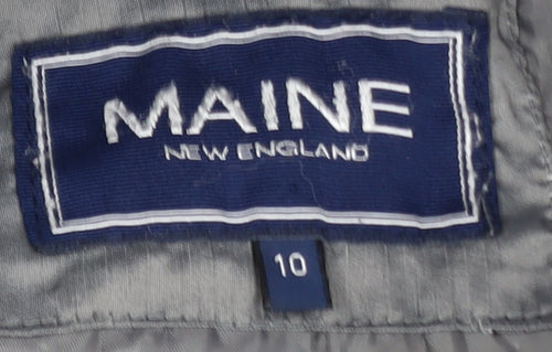 Maine New England Women’s Grey Puffer Jacket Size 10 Regular Zip
