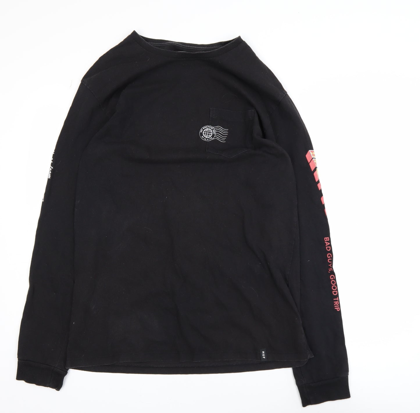 HUF Men's Black XL Long Sleeve Graphic T-Shirt