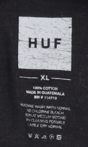 HUF Men's Black XL Long Sleeve Graphic T-Shirt