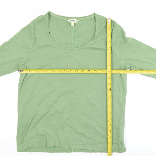 FatFace Women’s Green Long Sleeve Scoop Neck Cotton Top Size 16