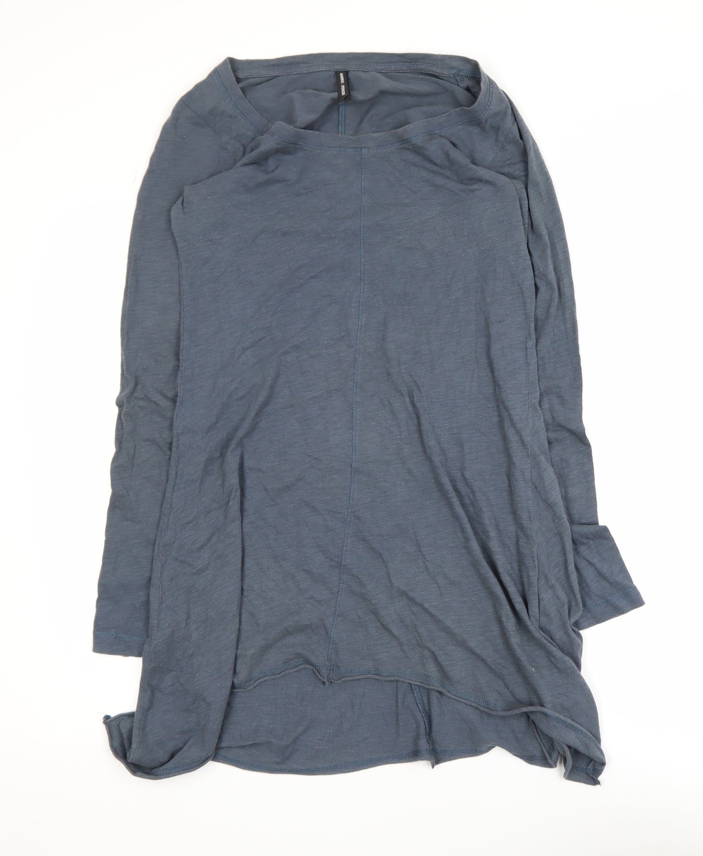 Marks and Spencer Women's Blue Long Sleeve Cotton T-Shirt UK 10