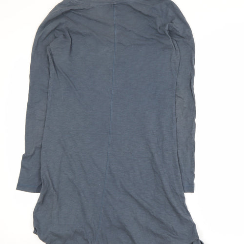 Marks and Spencer Women's Blue Long Sleeve Cotton T-Shirt UK 10