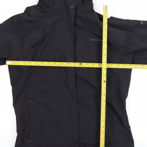 Craghoppers Women's Black Waterproof Lined Rain Jacket UK 14