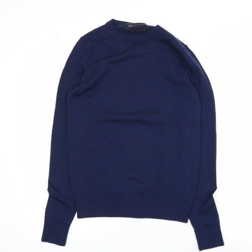 Marks and Spencer Women Blue Merino Wool Jumper Size 6