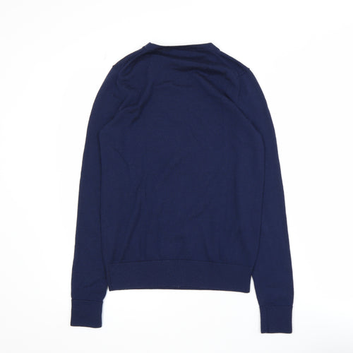 Marks and Spencer Women Blue Merino Wool Jumper Size 6