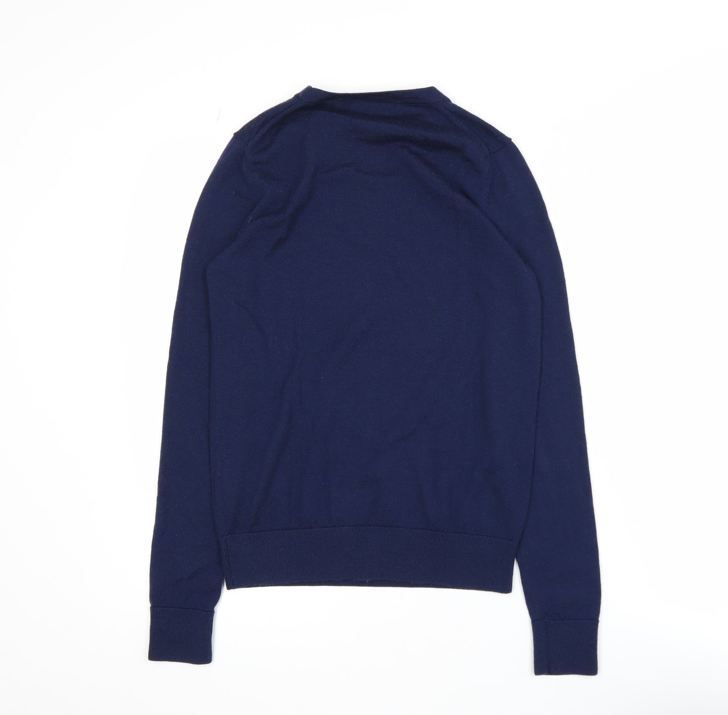 Marks and Spencer Women Blue Merino Wool Jumper Size 6