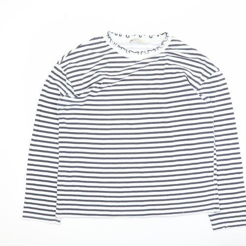 Zara Trafaluc Women’s Black White Striped Long Sleeve Cotton Top S