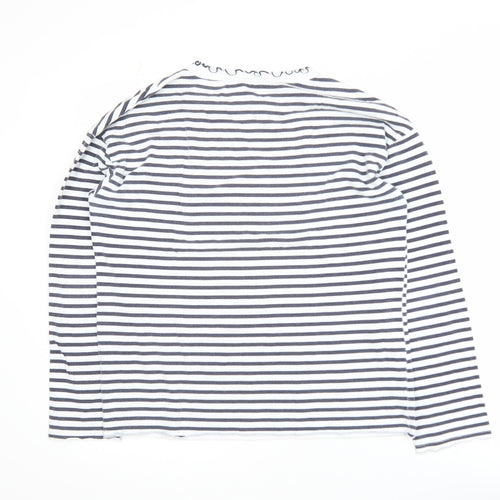 Zara Trafaluc Women’s Black White Striped Long Sleeve Cotton Top S