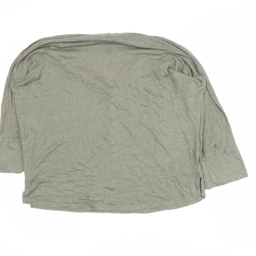 Notshy Women’s Green Linen Henley Tunic Top Size S 3/4 Sleeve Casual