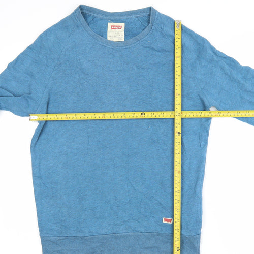 Levi's Men's Blue Cotton Blend Crew Neck Pullover Jumper Size S