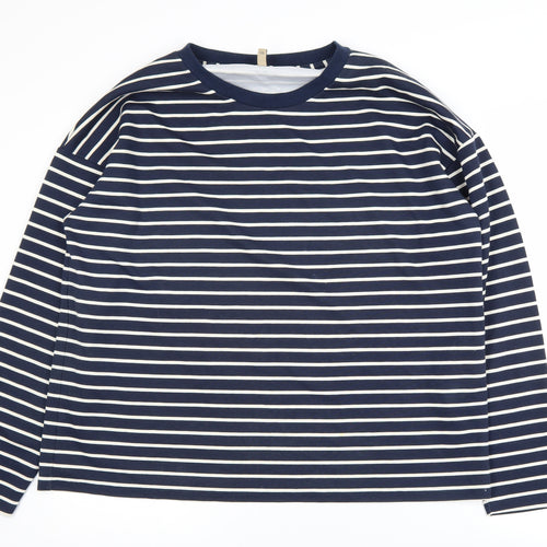 Soyaconcept Women’s Blue Striped Long Sleeve Crew Neck Pullover Jumper XXL
