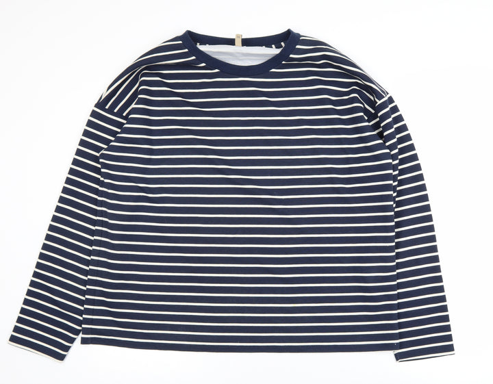 Soyaconcept Women’s Blue Striped Long Sleeve Crew Neck Pullover Jumper XXL