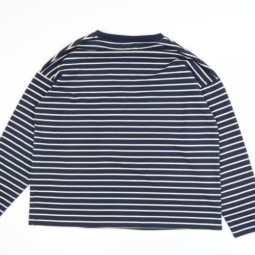 Soyaconcept Women’s Blue Striped Long Sleeve Crew Neck Pullover Jumper XXL