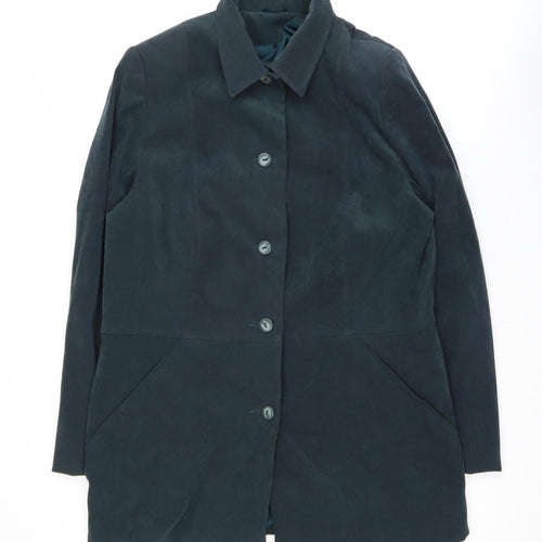 Style by EWM Women’s Blue Mid-Length Button Coat Size 14