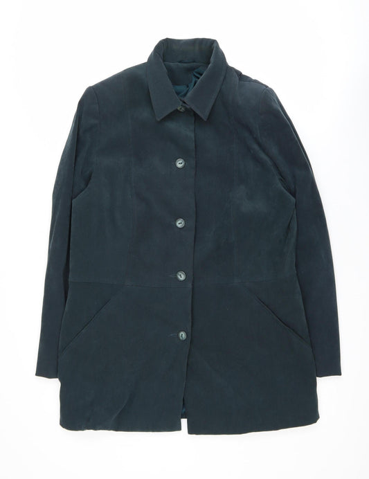 Style by EWM Women’s Blue Mid-Length Button Coat Size 14