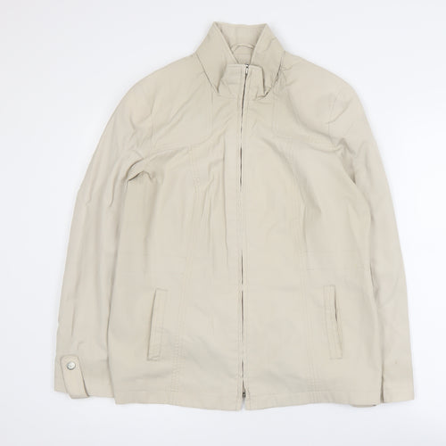 Bm Women’s Beige Size 12 Lightweight Cotton Blend Zip Jacket