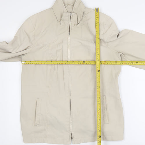 Bm Women’s Beige Size 12 Lightweight Cotton Blend Zip Jacket