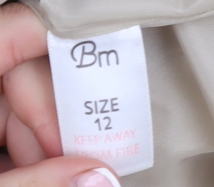 Bm Women’s Beige Size 12 Lightweight Cotton Blend Zip Jacket