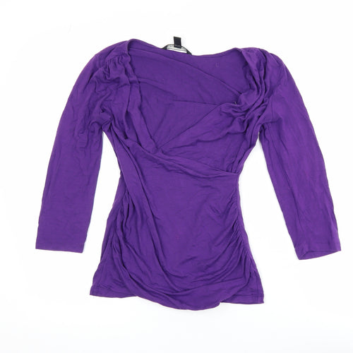 Banana Republic Women’s Purple Wrap Style Jersey Blouse XS