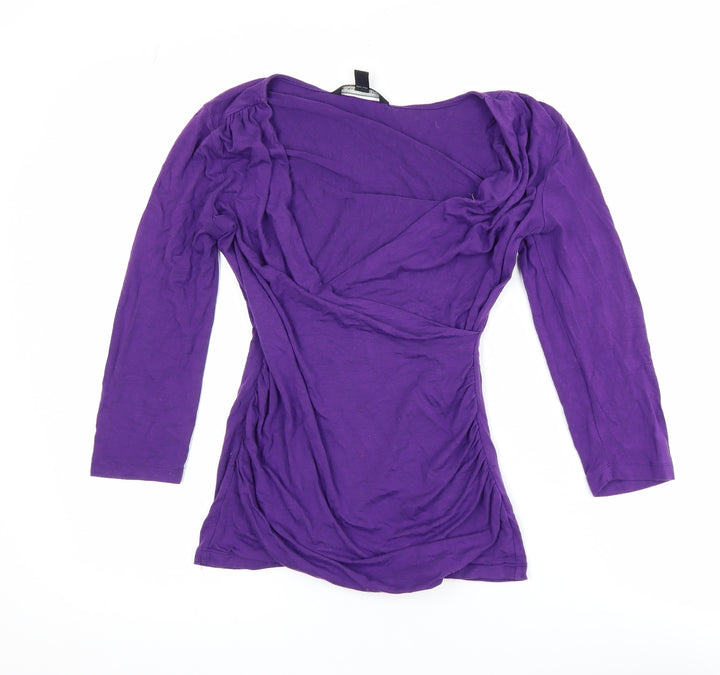 Banana Republic Women’s Purple Wrap Style Jersey Blouse XS