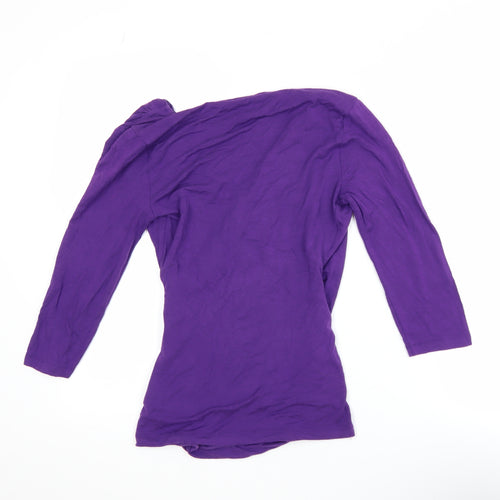 Banana Republic Women’s Purple Wrap Style Jersey Blouse XS