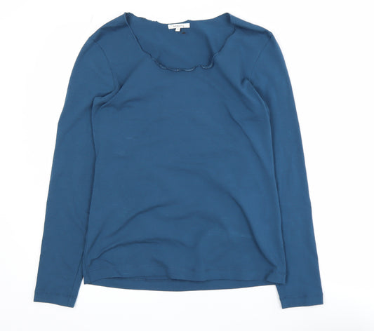 Sandwich Women Blue Long Sleeve Jersey Cotton Stretch Top L