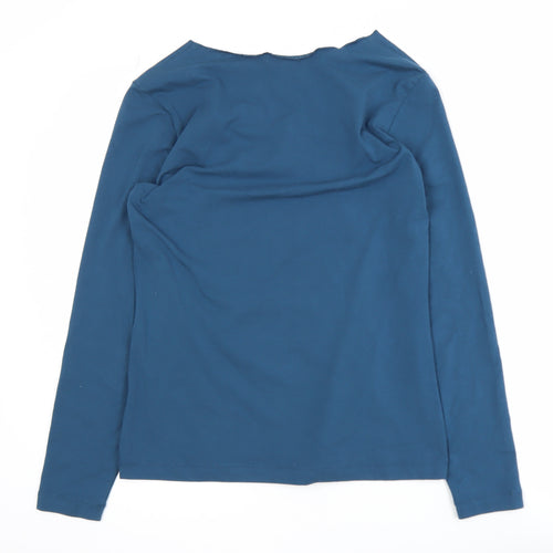 Sandwich Women Blue Long Sleeve Jersey Cotton Stretch Top L