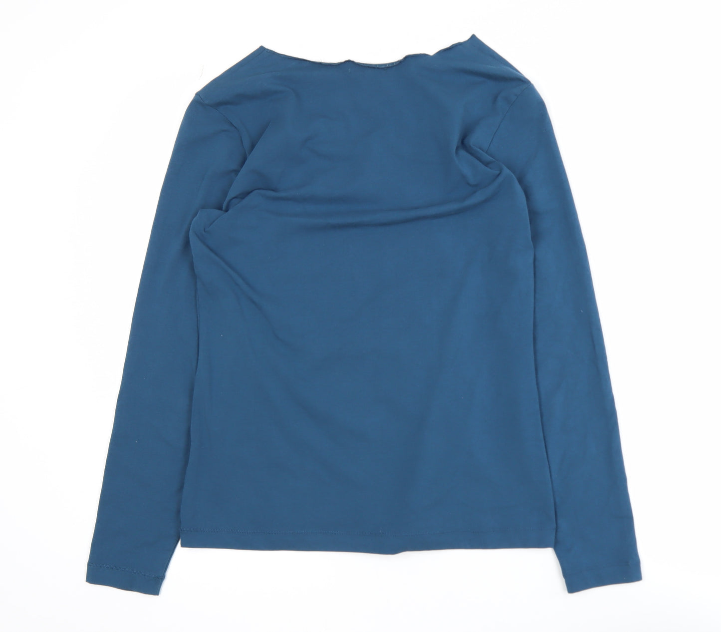 Sandwich Women Blue Long Sleeve Jersey Cotton Stretch Top L