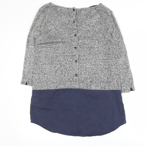 White Stuff Women's Blue Colourblock Tunic Blouse UK 10