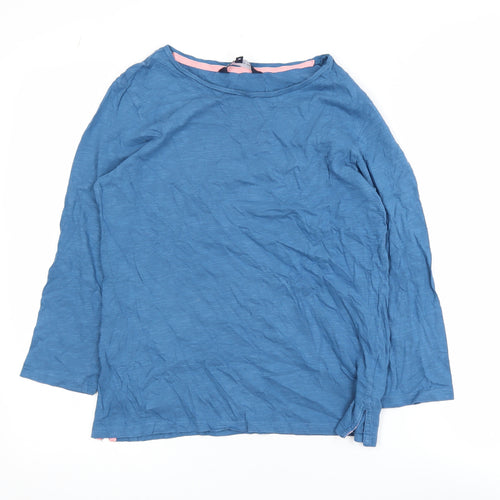 Crew Clothing Company Women's Blue 3/4 Sleeve Cotton Top Size 10