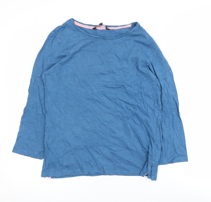 Crew Clothing Company Women's Blue 3/4 Sleeve Cotton Top Size 10