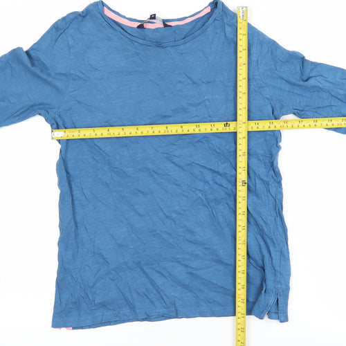 Crew Clothing Company Women's Blue 3/4 Sleeve Cotton Top Size 10