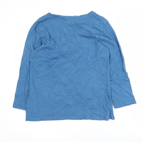 Crew Clothing Company Women's Blue 3/4 Sleeve Cotton Top Size 10